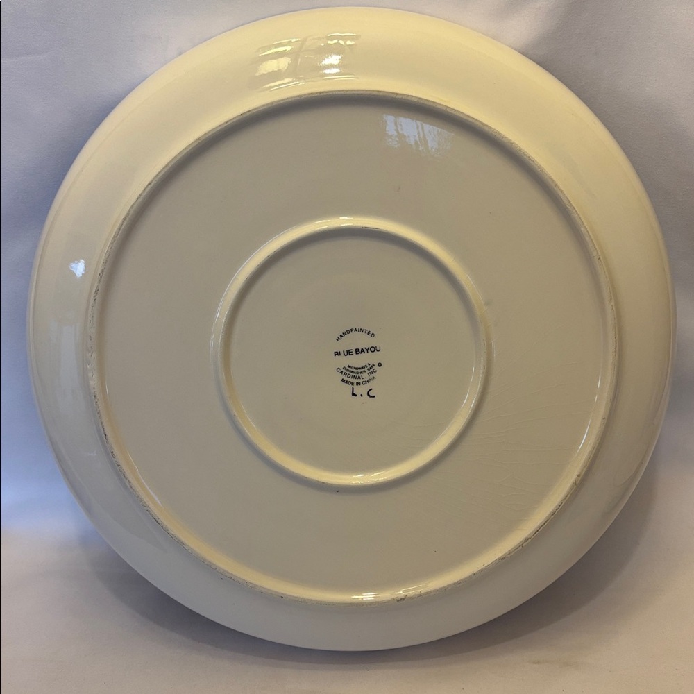 NEW VINTAGE 90’sCARDINAL BLUE BAYOU HANDPAINTED SERVING TRAY WITH SALSA/DIP BOWL - Picture 7 of 11